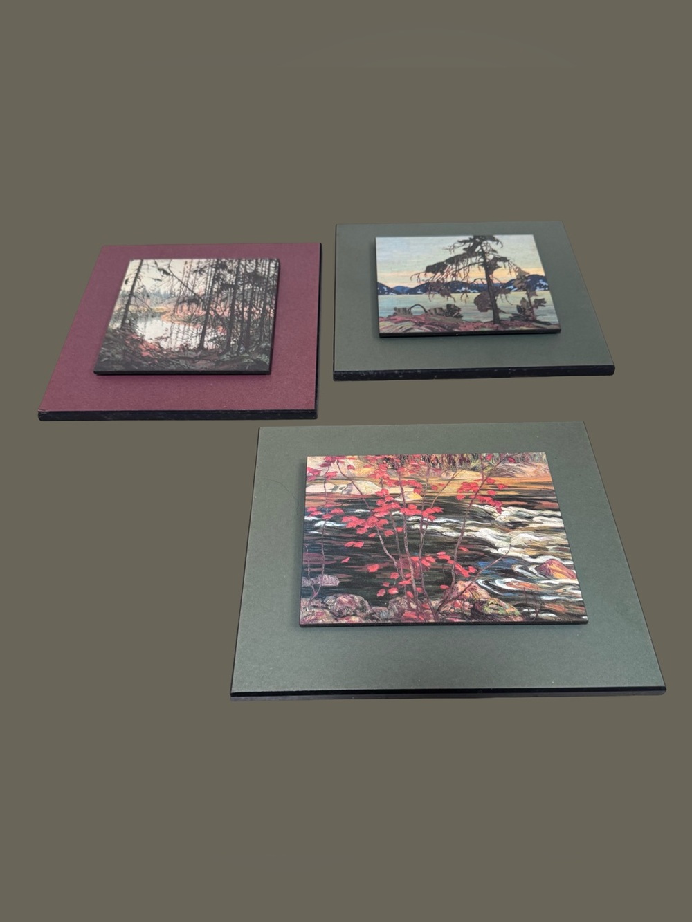 Set of 3 Group of Seven Mounted Art Prints Contemporary Canadian Art Card Series
